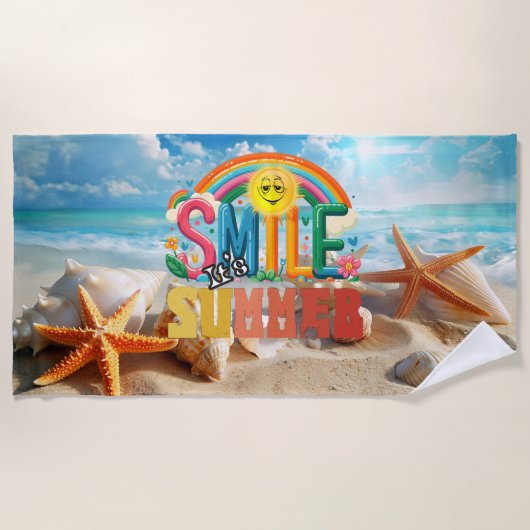 Lächle, es ist Sommerzeit Strandtuch (Vorderseite)