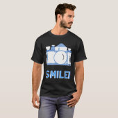 Lächle! FotografKamera (BLUE) T-Shirt (Vorne ganz)