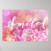Lächle! | Fun & Glamour Pink Glitzern Poster (Vorne)