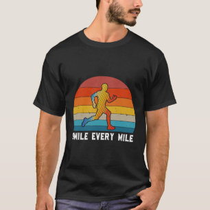 Lächle jede Meile Vintage Retro Lauf Marathon Ru T-Shirt