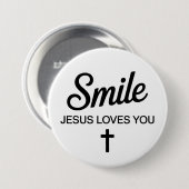 Lächle Jesus liebt dich Button (Vorne & Hinten)