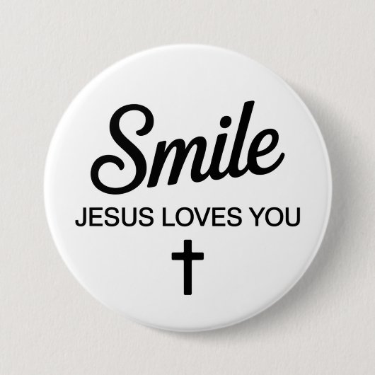 Lächle Jesus liebt dich Button (Vorderseite)