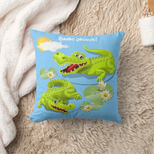 Lächle Krokodile! Kissen (Decke)