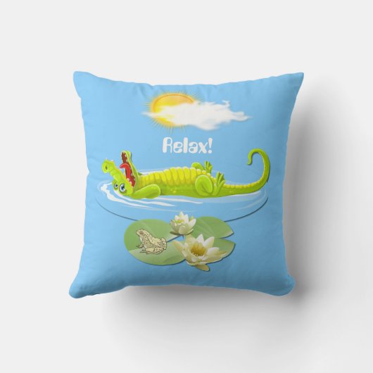 Lächle Krokodile! Kissen (Rückseite)