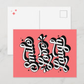 Lächle. Liebe. Lachen. /Postkarte Feiertagspostkarte (Vorne/Hinten)