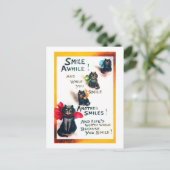 Lächle mal, Black Cat, Louis Wain Postkarte (Stehend Vorderseite)