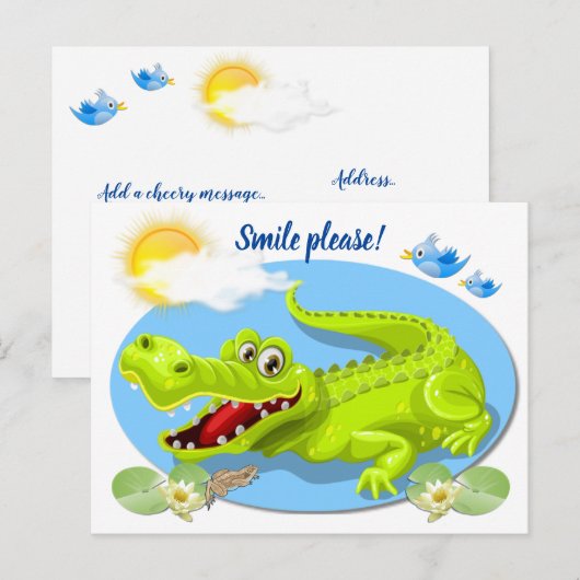 Lächle! Postkarte (Vorne/Hinten)