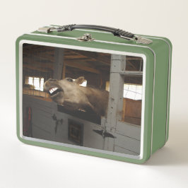 Lachpferd Metall Brotdose