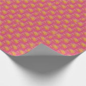 Lachrosa mit sonnenorangefarbenem Design Geschenkpapier (Ecke)