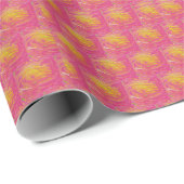 Lachrosa mit sonnenorangefarbenem Design Geschenkpapier (Rolleneckpunkt)