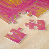 Lachrosa mit sonnenorangefarbenem Design Puzzle (Seite)