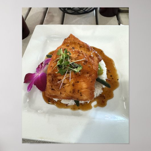 Lachs-Abendessen-Fotoplakat Poster (Vorne)