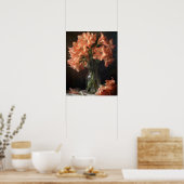 Lachs Amaryllis Blume Art Print Poster (Küche)