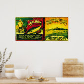 Lachs an der Nordküste kann LabelAlimak, AK Poster (Küche)
