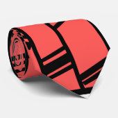 Lachs Art Deco Lines Krawatte (Gerollt)