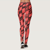 Lachs Art Deco Lines Leggings (Rückseite)