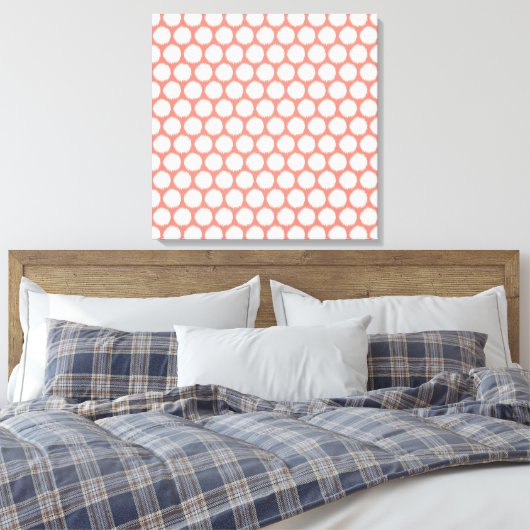Lachs-Asiatische Stimmungen Ikat Dots Leinwanddruck (Insitu (Schlafzimmer))