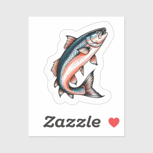Lachs aufkleber (Blatt)