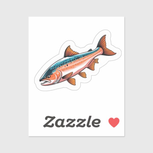 Lachs  aufkleber (Blatt)