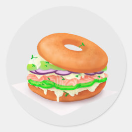 Lachs Bagel Classic Round Sticker