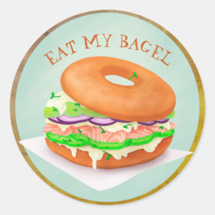 Lachs Bagel Personalisiert Classic Runde Runder Aufkleber