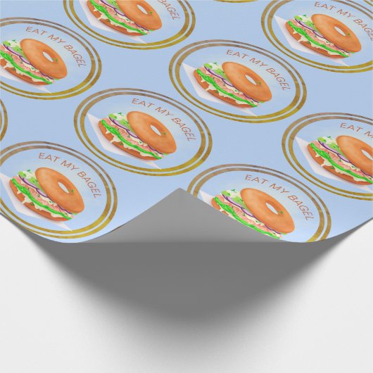 Lachs Bagel Personalisiert Geschenkpapier (Ecke)