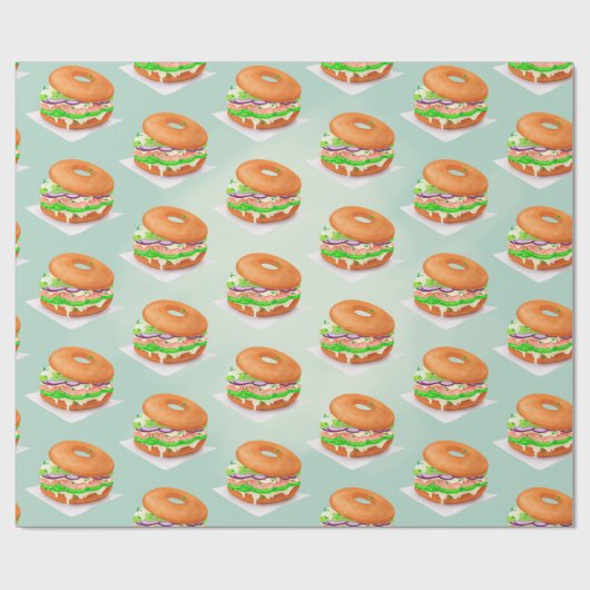 Lachs Bagels Geschenkpapier (Flach)