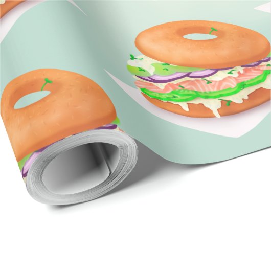 Lachs Bagels Geschenkpapier (Rolleneckpunkt)