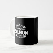 Lachs BBQ Kochen Meeresfrüchte Grill Kaffeetasse (Vorderseite Links)