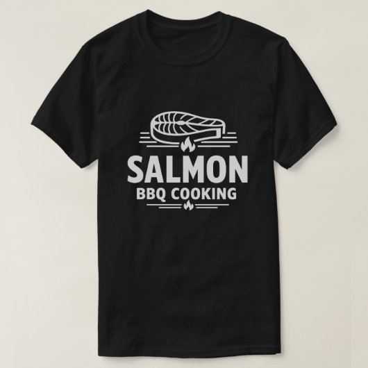 Lachs BBQ Kochen Meeresfrüchte Grill T-Shirt (Design vorne)