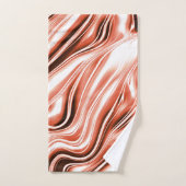 Lachs bis roter, langgestreckter Spuren auf weißem Badhandtuch Set (Handtuch)