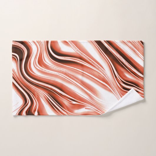 Lachs bis roter, langgestreckter Spuren auf weißem Badhandtuch Set (Handtuch)