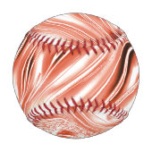 Lachs bis roter, langgestreckter Spuren auf weißem Baseball (Vorderseite)