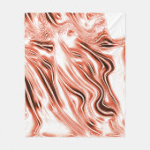 Lachs bis roter, langgestreckter Spuren auf weißem Fleecedecke (Vorderseite)