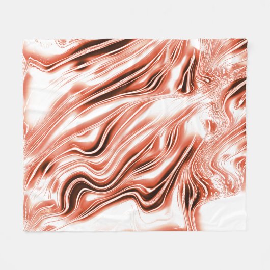 Lachs bis roter, langgestreckter Spuren auf weißem Fleecedecke (Vorderseite (Horizontal))