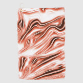 Lachs bis roter, langgestreckter Spuren auf weißem Golfhandtuch (Vorderseite)