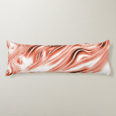 Lachs bis roter, langgestreckter Spuren auf weißem Seitenschläferkissen (Vorderseite)