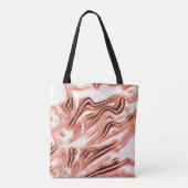 Lachs bis roter, langgestreckter Spuren auf weißem Tasche (Rückseite)