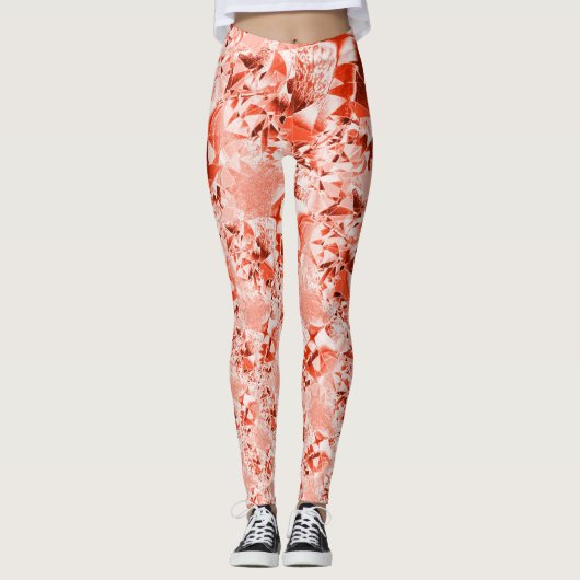 Lachs, blass bis rot, hell und verdreht leggings (Vorderseite)