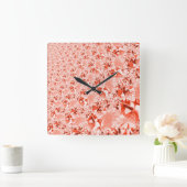 Lachs, blass bis rot, hell und verdreht quadratische wanduhr (Zuhause)