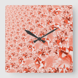 Lachs, blass bis rot, hell und verdreht quadratische wanduhr