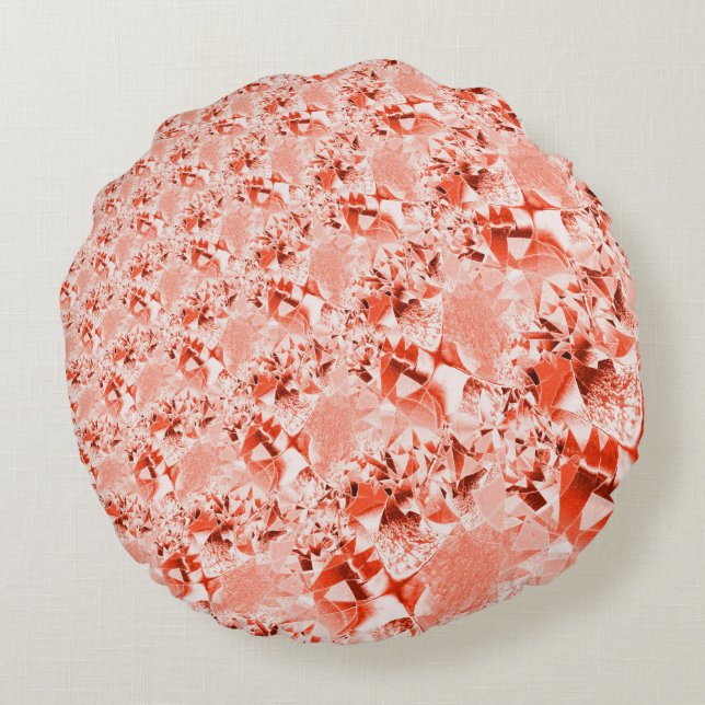 Lachs, blass bis rot, hell und verdreht rundes kissen (Rückseite)