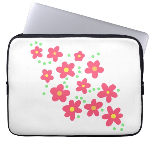 Lachs-Blume Laptopschutzhülle (Vorderseite)
