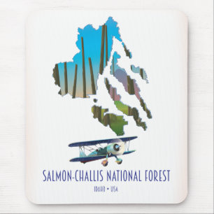 Lachs-Challis-Landkarte für den Wald Mousepad