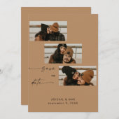 Lachs Collage Foto Strip Wedding Save the Date (Vorne/Hinten)