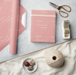 Lachs Color Chic Script-Klasse des Abschlusses 202 Geschenkpapier