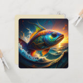 Lachs des Wissens, lebendige Fische Karte (Vorderseite/Rückseite Beispiel)