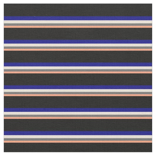 Lachs, Dim Grau, Bisque, Blau und Schwarz Stoff (Nahaufnahme)