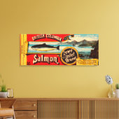 Lachs-Etikett für Lachs Leinwanddruck (Insitu (Wohnzimmer))