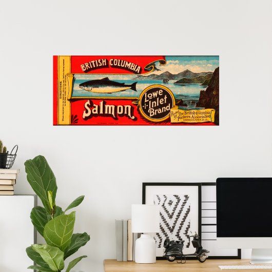 Lachs-Etikett für Lachs Poster (Heimbüro)